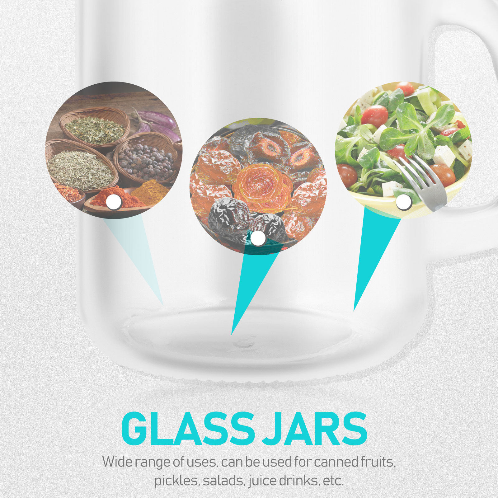 Meal Prep For A Day - 6Pcs Airtight Glass Mason Jars with