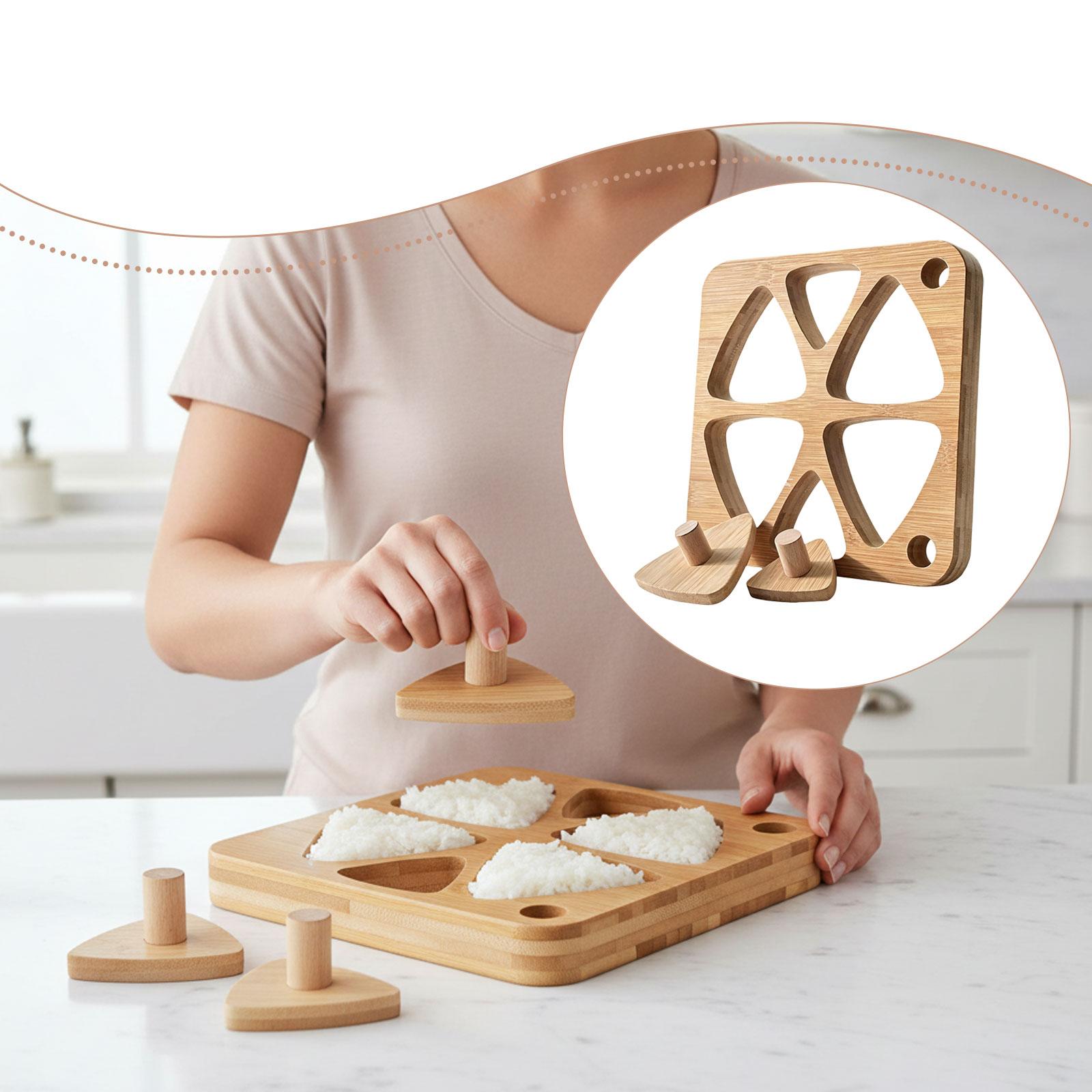 Meal Prep Onigiri - Creative Wooden Rice Ball Maker Nonstick
