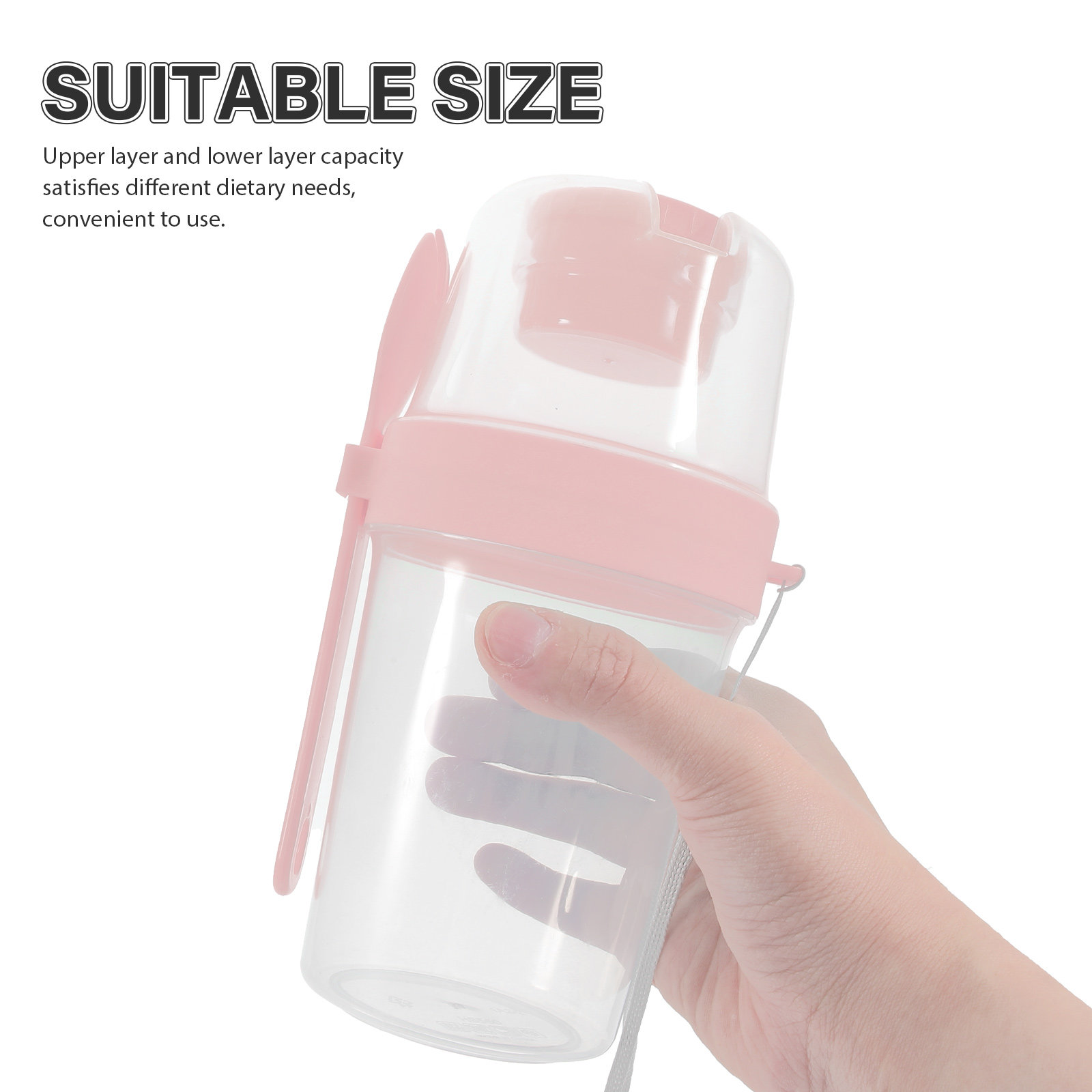 Meal Prep Jar - 1Set Double-Layer Portable Salad Cup with
