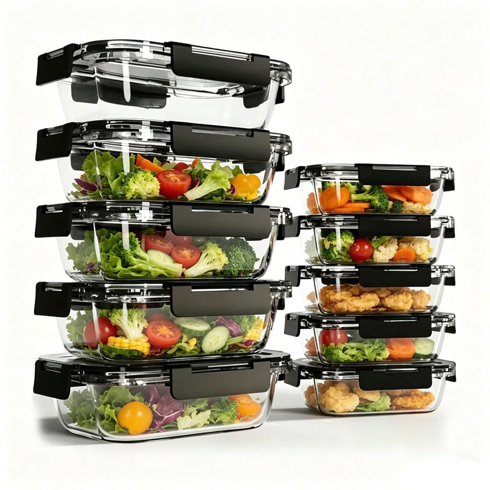 Meal Prep Menu - 10 Packs Glass Meal Prep Containers,