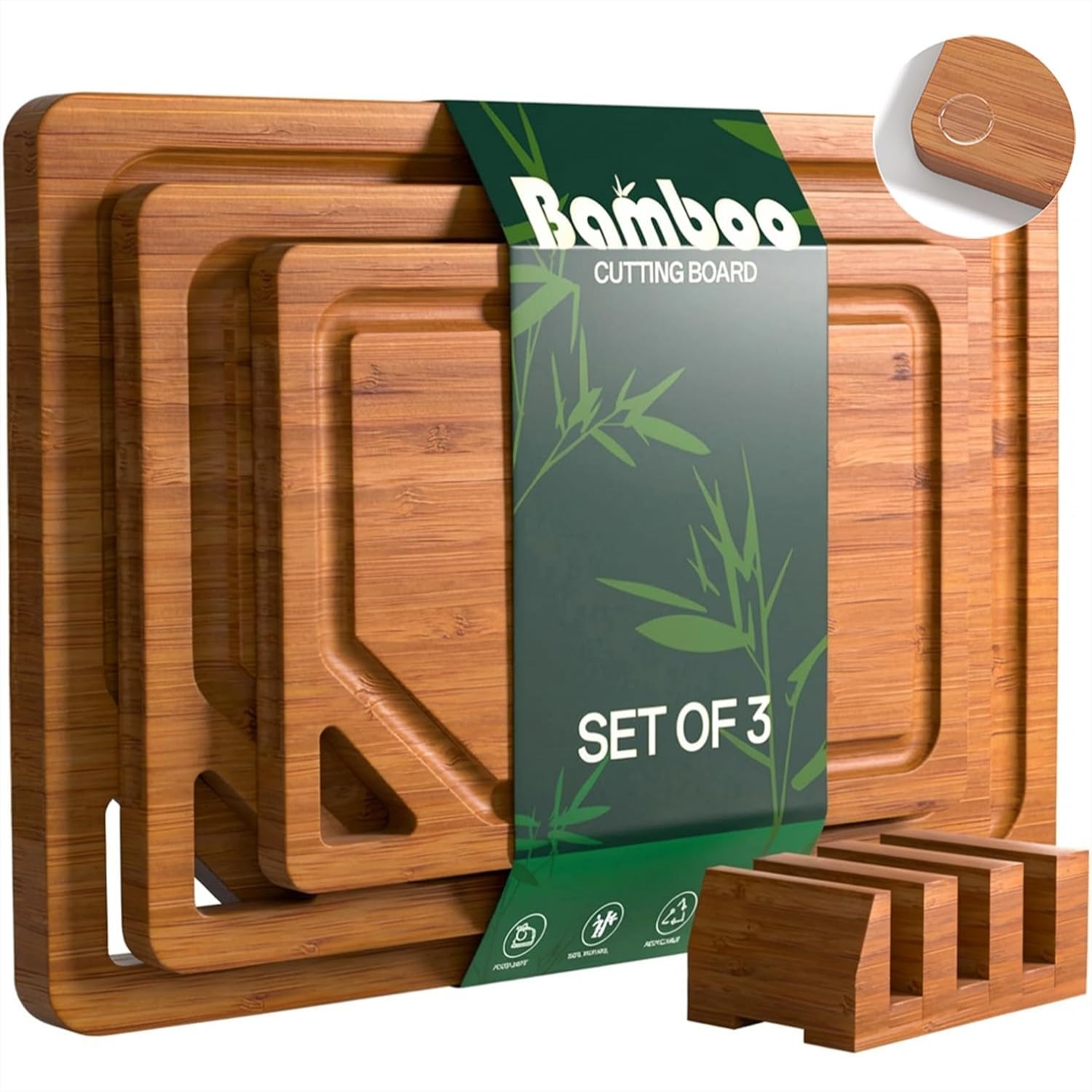 Meal Prep Menu - Bamboo Cutting Boards For Kitchen 3-Pack