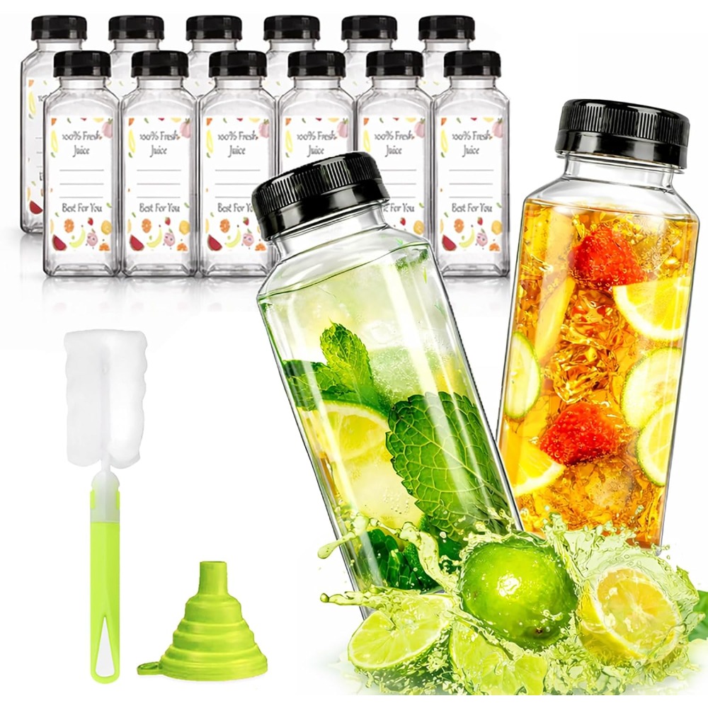 Meal Prep Juice - Reusable 12 Ounce Clear Plastic Juice