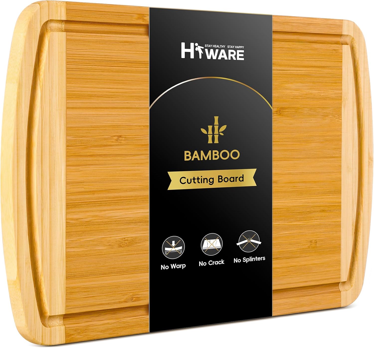 Meal Prep Juice - Large Wooden Cutting Board for Kitchen