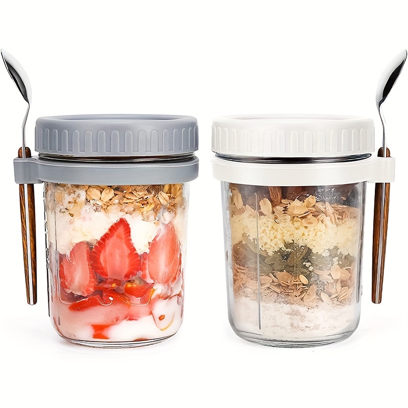 1pc/2pcs Glass Oatmeal Cup, Ov - Meal Prep Jar avis et prix