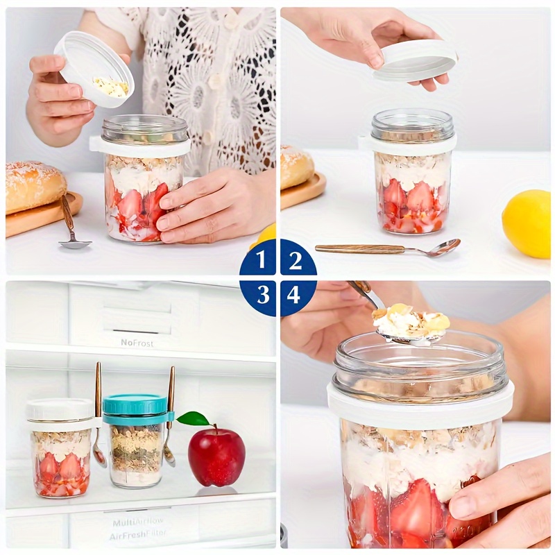 1pc/2pcs Glass Oatmeal Cup, Ov - Meal Prep Jar avis et prix