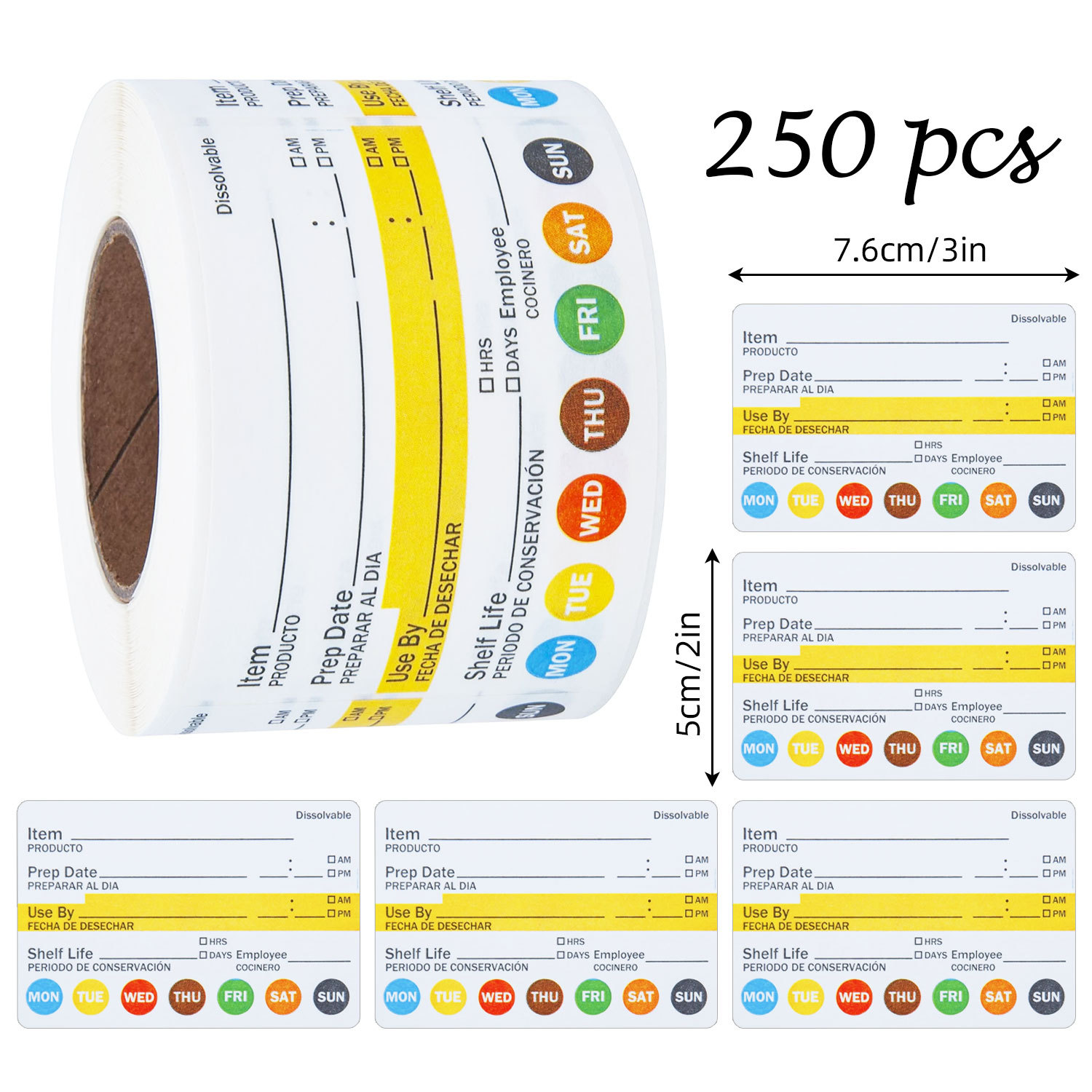 250Pcs/Roll Food Date Labels W - Meal Prep Jar avis et prix