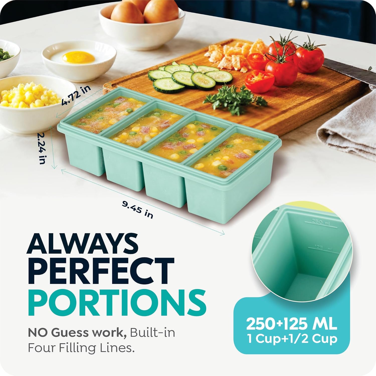 1000ML Silicone Freezer Tray w - Meal Prep Menu avis et prix
