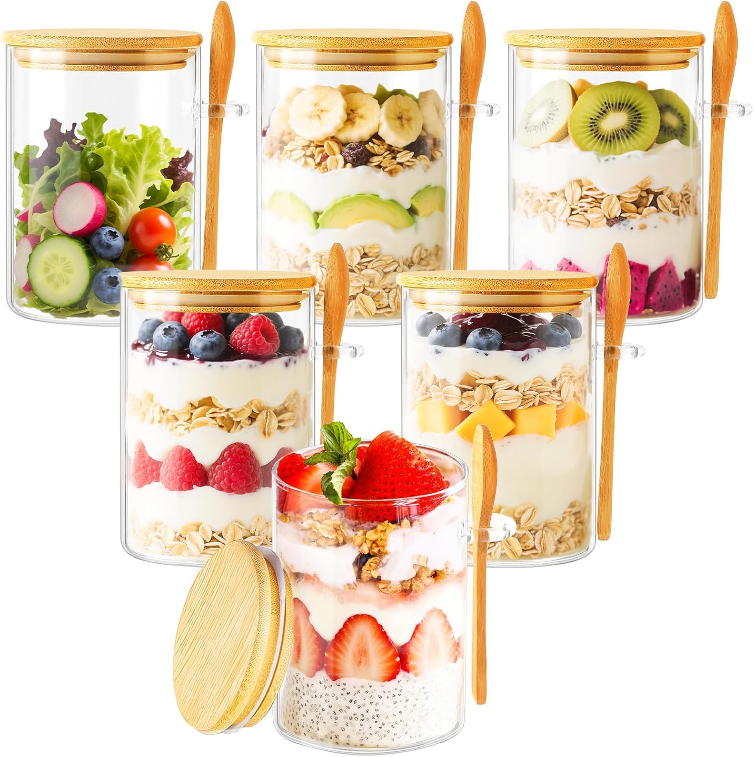 6 Pack Overnight Oats Containe - Meal Prep Jar avis et prix