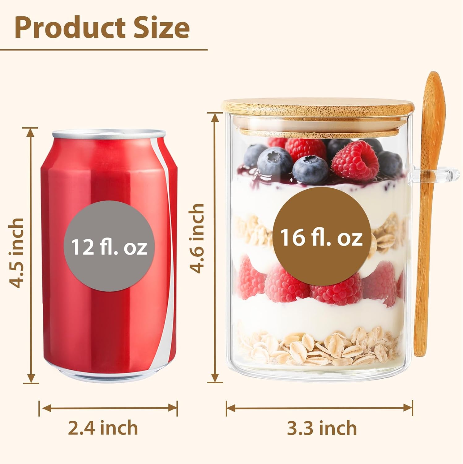 6 Pack Overnight Oats Containe - Meal Prep Jar avis et prix
