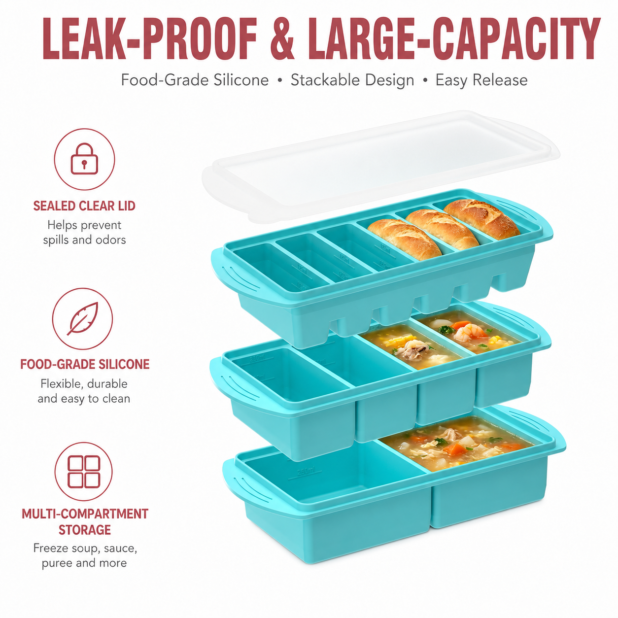 2/3 PACK Set Silicone Food Fre - Meal Prep Menu avis et prix