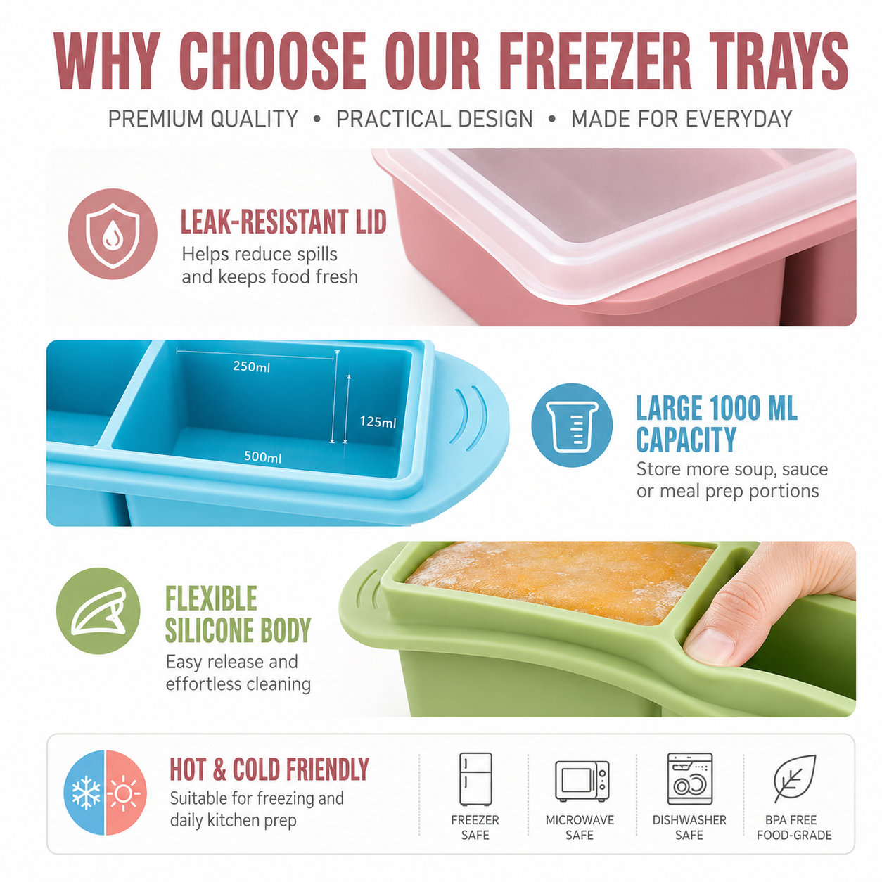 2/3 PACK Set Silicone Food Fre - Meal Prep Menu avis et prix