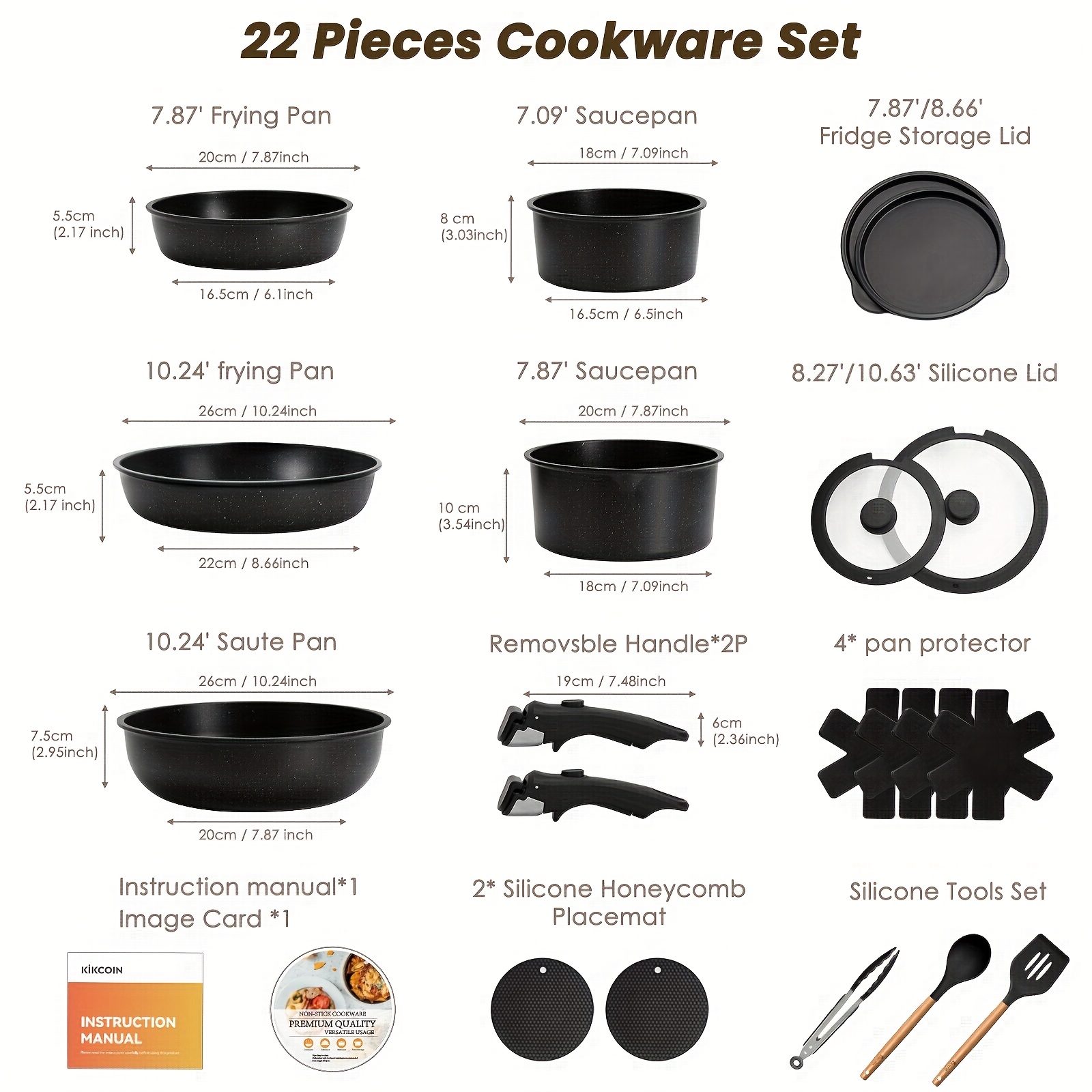 22PCSDeluxe Non-Stick Cookware - Meal Prep For A Day avis et prix