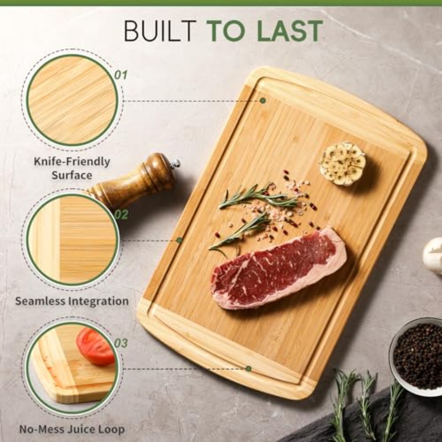 Large Wooden Cutting Board for - Meal Prep Juice avis et prix