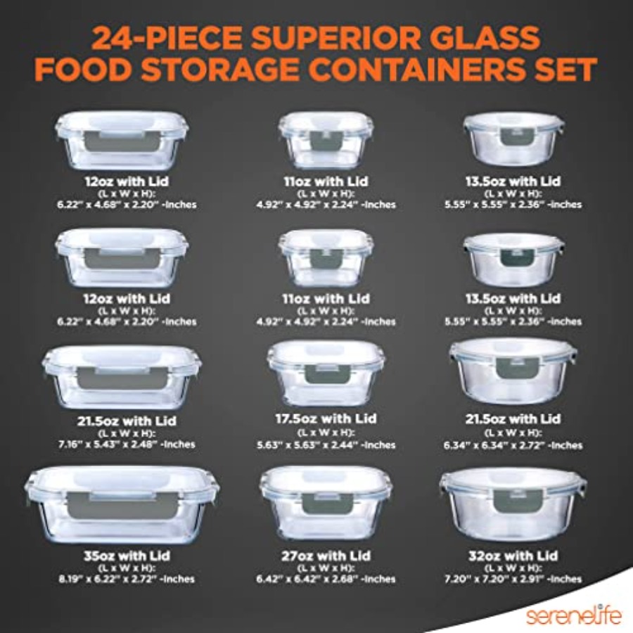 24 Pcs Glass Storage Container - Pro Meal Prep avis et prix