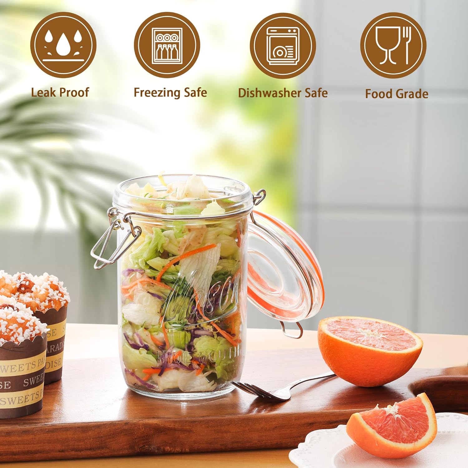 24oz Wide Mouth    Jars – 6 Pa - Meal Prep Jar avis et prix