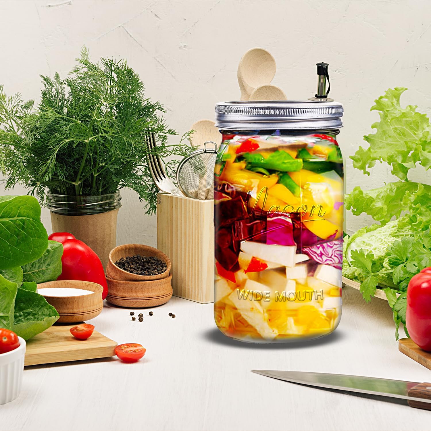 Jars 32 oz,12 Pack Quart Wide  - Meal Prep Jar avis et prix