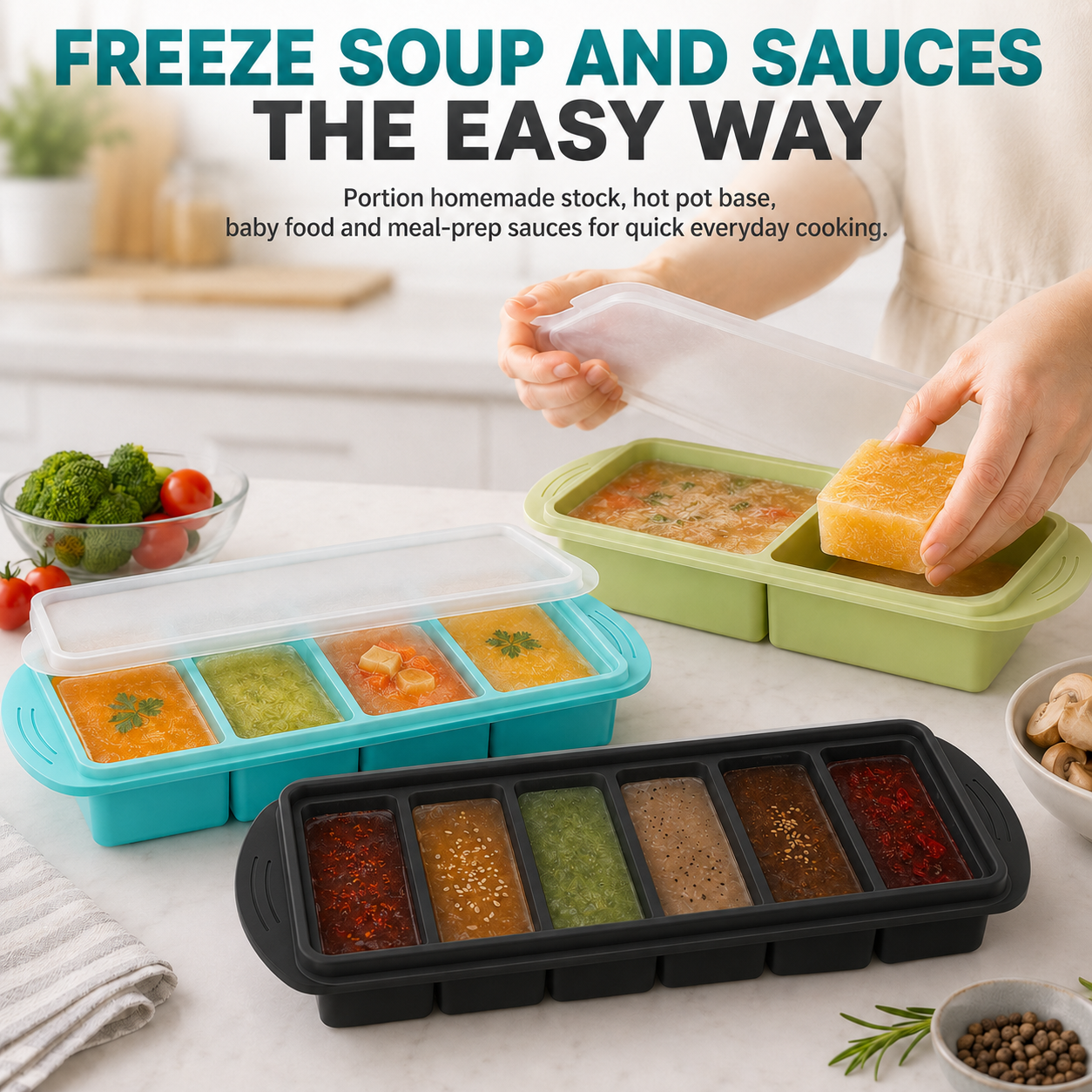 3 Pack Silicone Freezer Trays  - Meal Prep Menu avis et prix