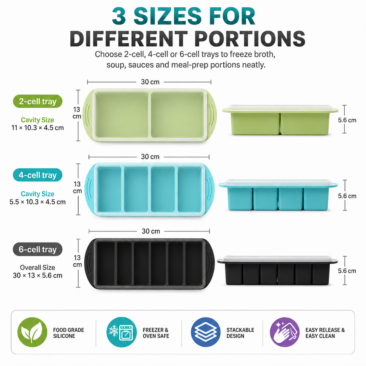 3 Pack Silicone Freezer Trays  - Meal Prep Menu avis et prix