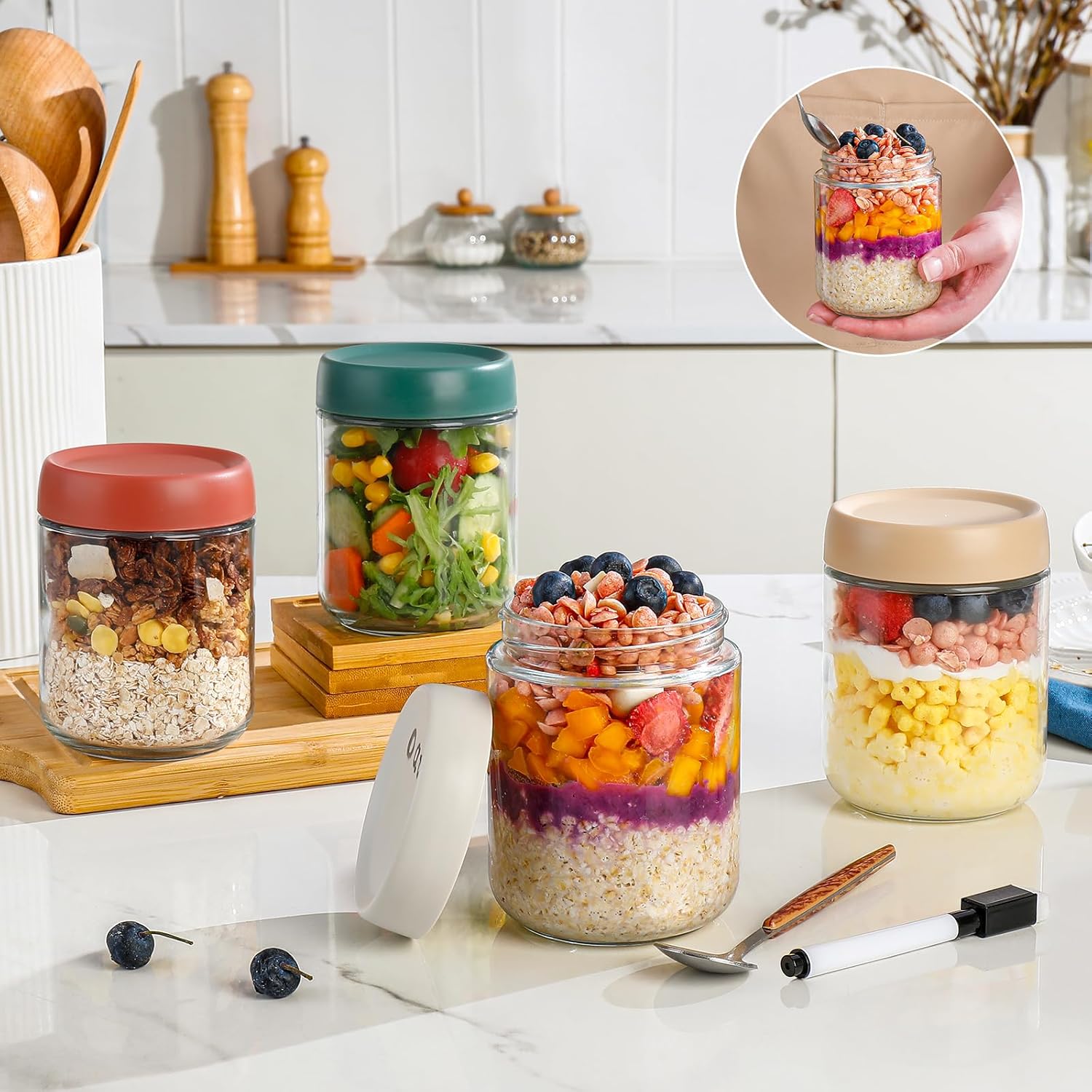 Glass Overnight Oats Container - Meal Prep Jar avis et prix