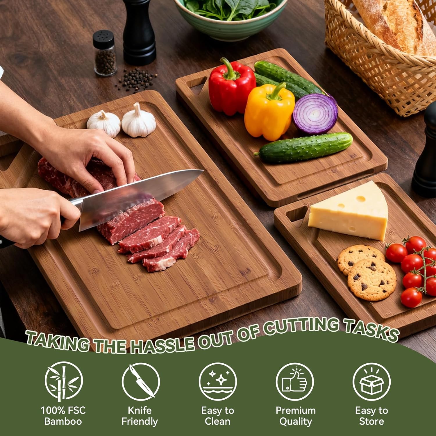 Bamboo Cutting Boards For Kitc - Meal Prep Menu avis et prix