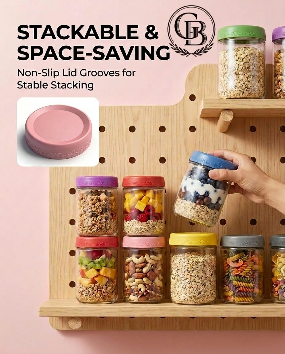 16 OZ 4Pack, Overnight Oats Ja - Meal Prep Jar avis et prix