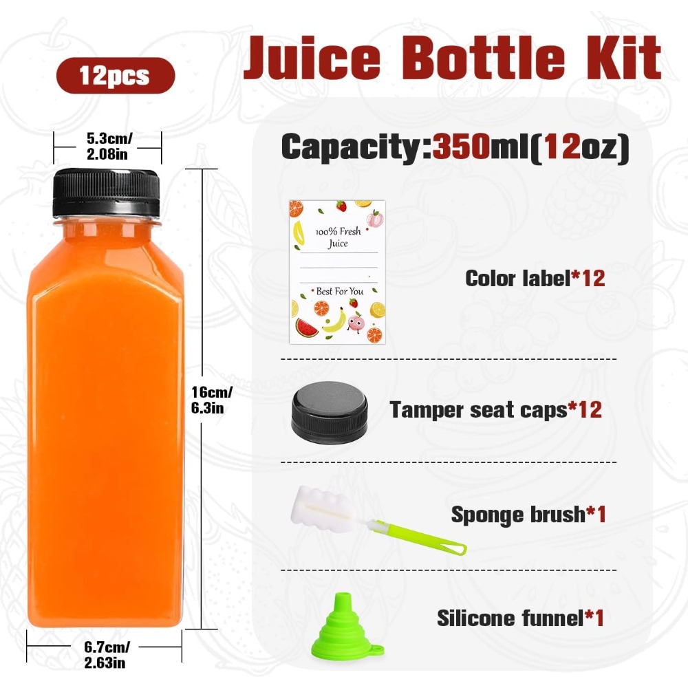Reusable 12 Ounce Clear Plasti - Meal Prep Juice avis et prix
