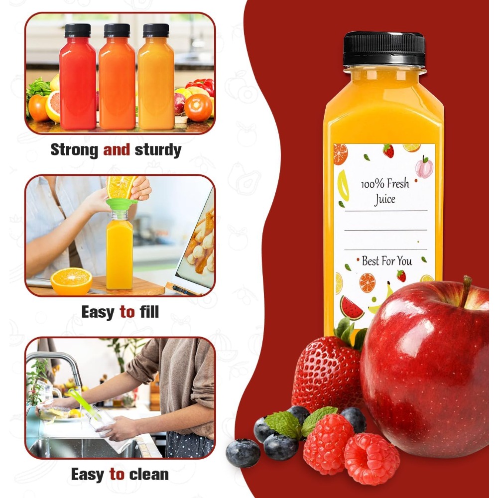 Reusable 12 Ounce Clear Plasti - Meal Prep Juice avis et prix