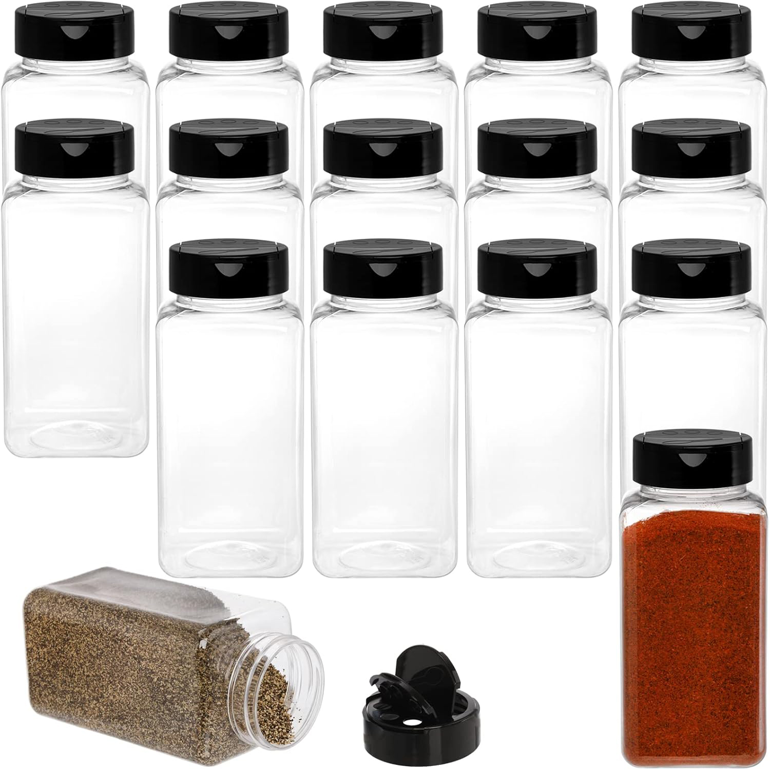 Square Large Plastic Spice Jar - Meal Prep Jar avis et prix