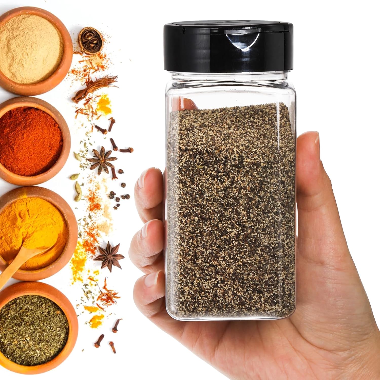Square Large Plastic Spice Jar - Meal Prep Jar avis et prix