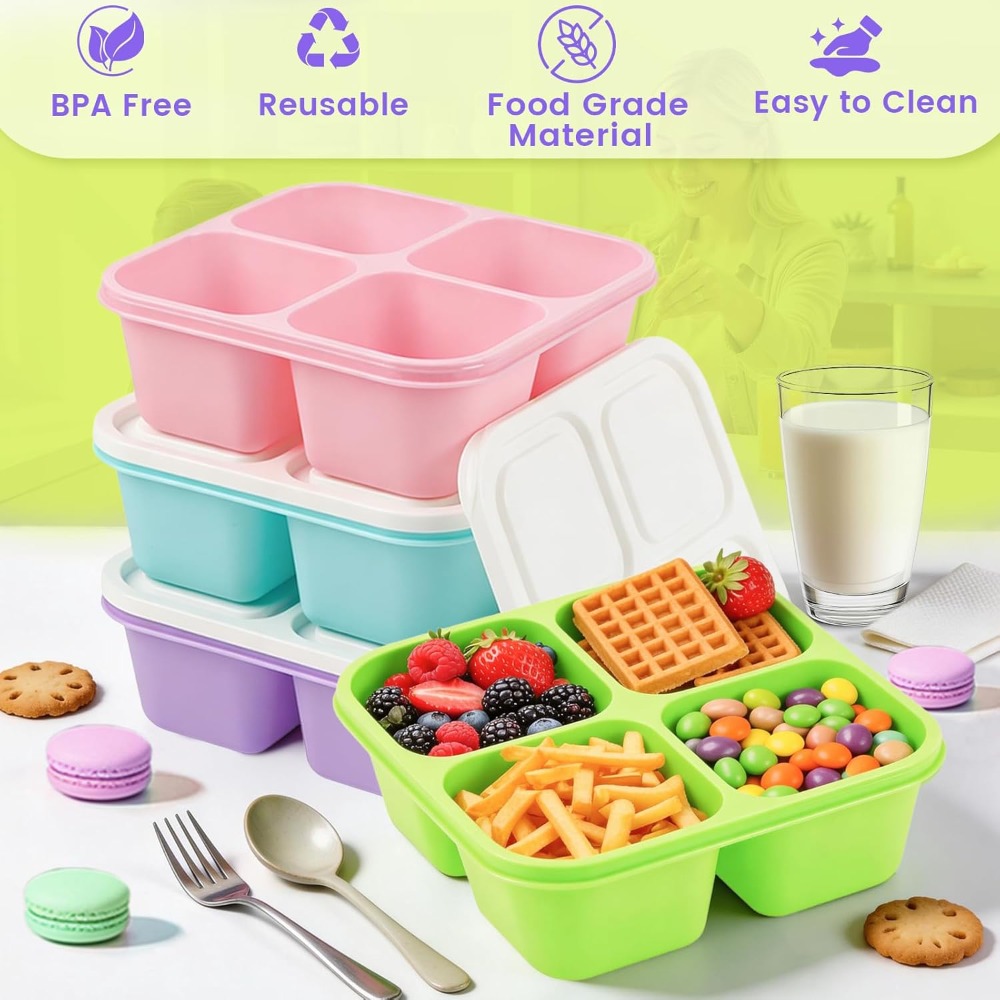 4 Pack Snack Containers Bento  - Meal Prep Gym Food avis et prix