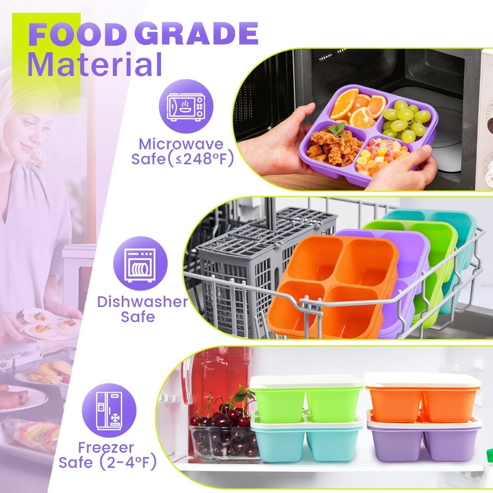 4 Pack Snack Containers Bento  - Meal Prep Gym Food avis et prix