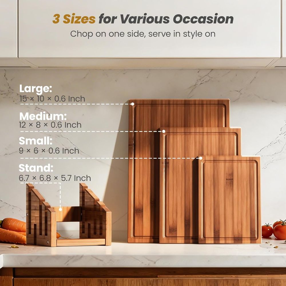 Triple-Sided Bamboo Chopping B - Meal Prep Menu avis et prix