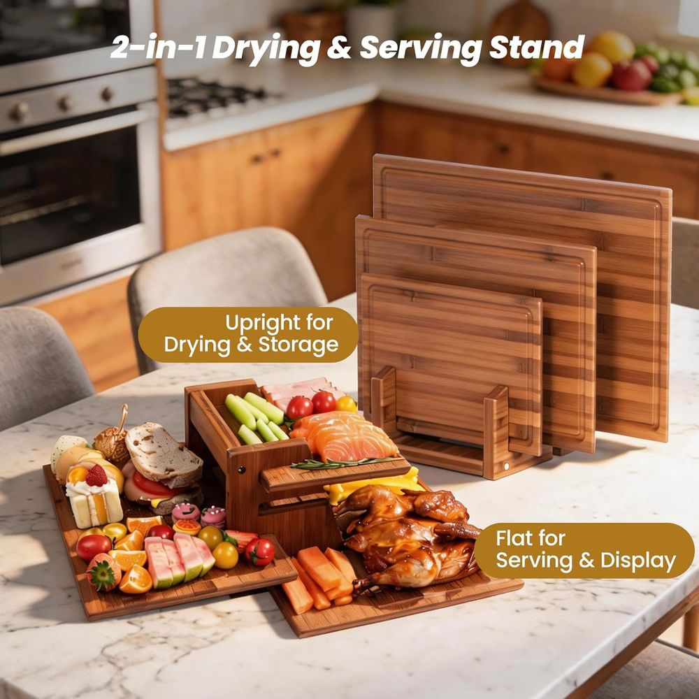 Triple-Sided Bamboo Chopping B - Meal Prep Menu avis et prix