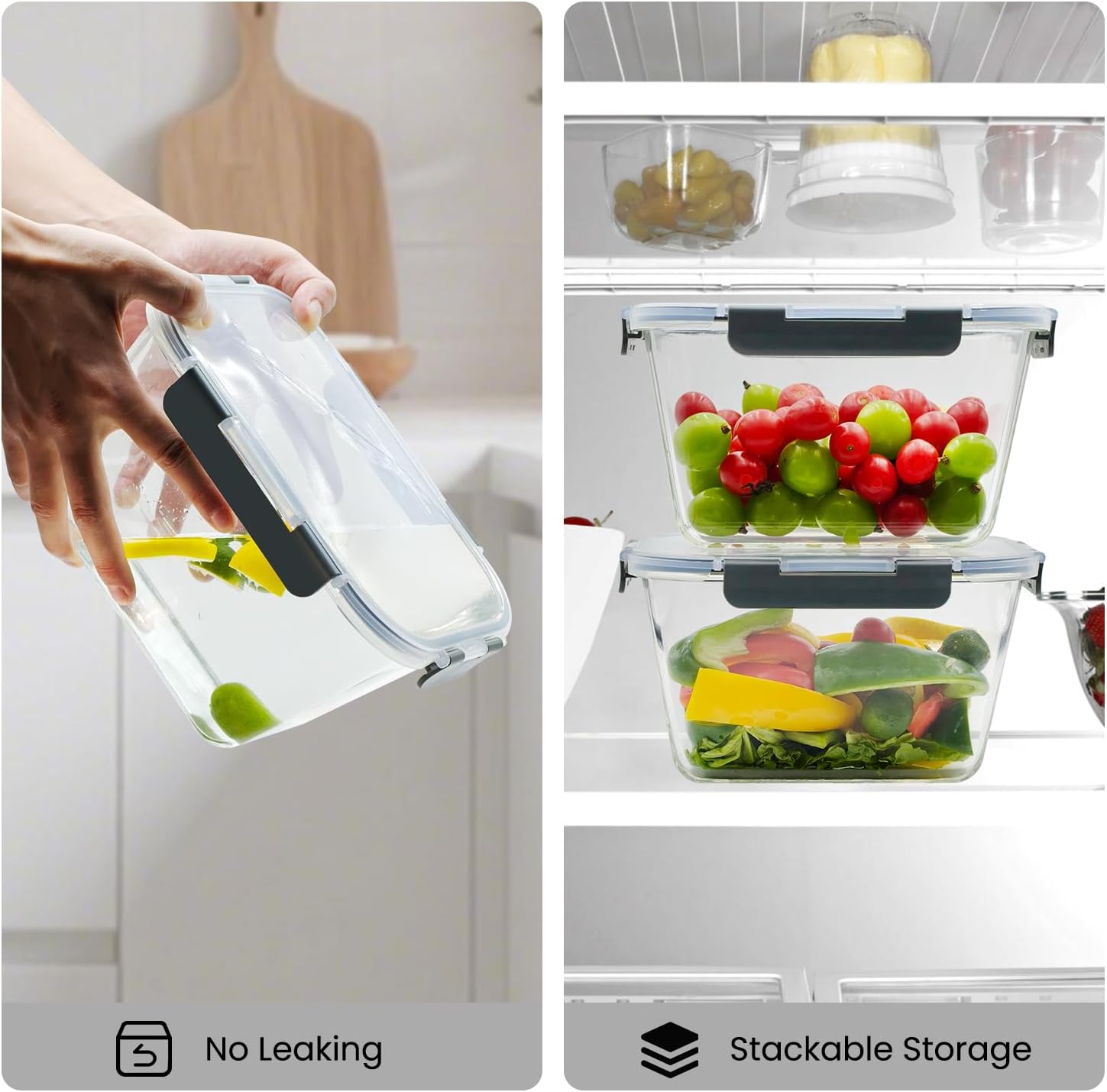 Large Glass Storage Containers - Meal Prep With Chicken avis et prix