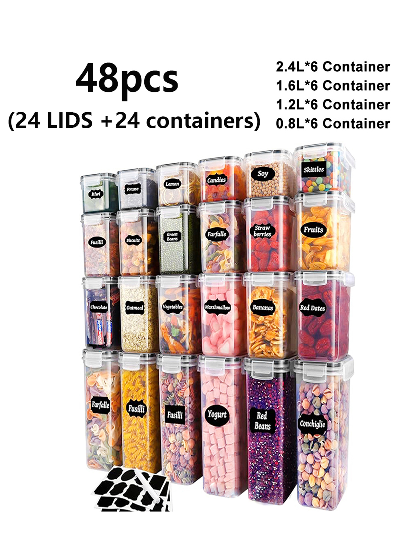 48pcs,Sealed food storage cont - Meal Prep Jar avis et prix
