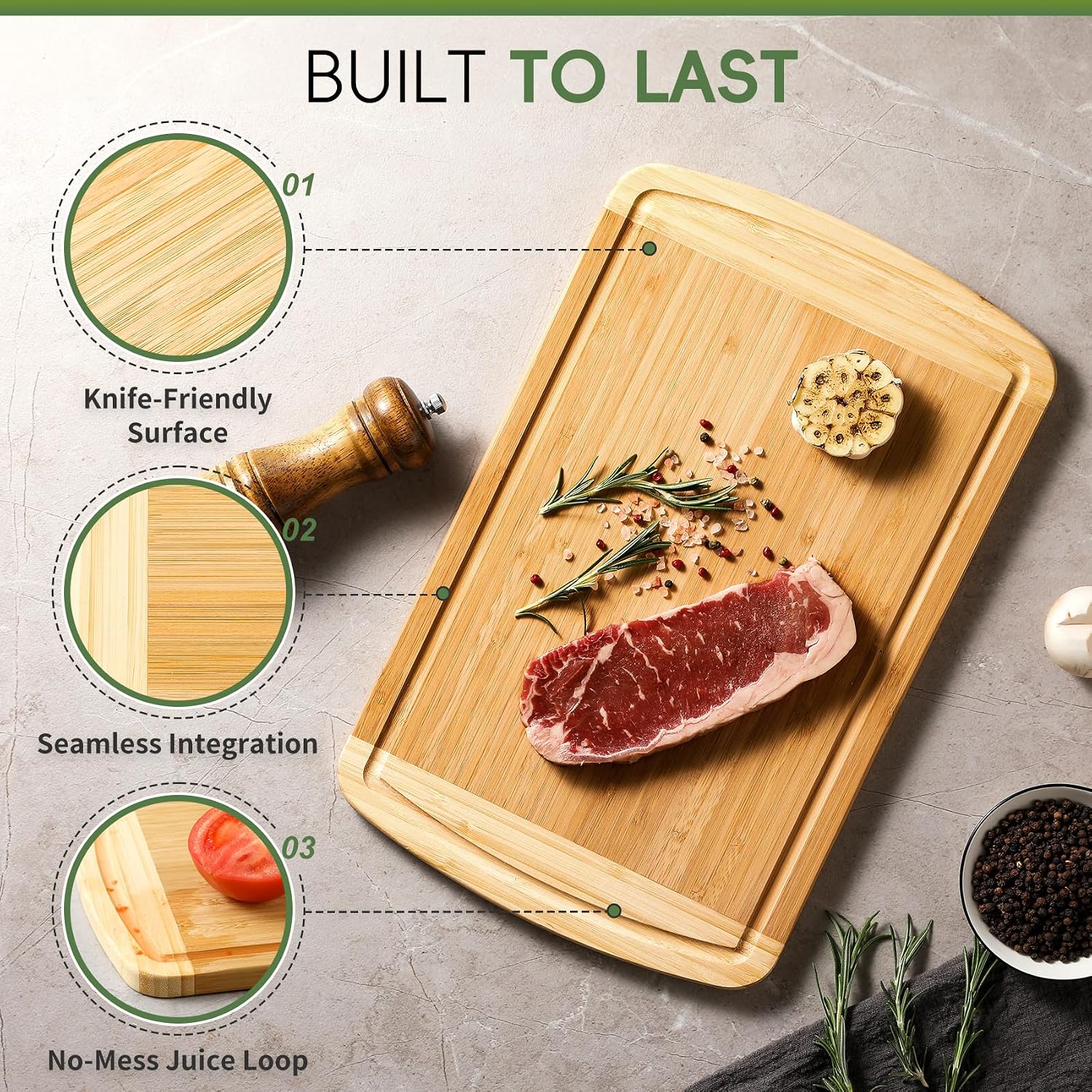 Large Wooden Cutting Board for - Meal Prep Juice avis et prix